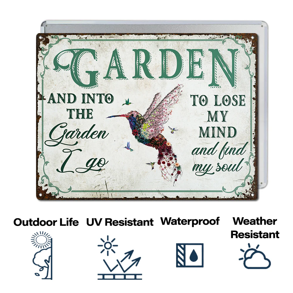 Wander Prints Gift For Gardening Lovers - Hummingbird Rustic Metal Signs - Yard Decor, Birthday, Housewarming Gift AZCS - Image 4