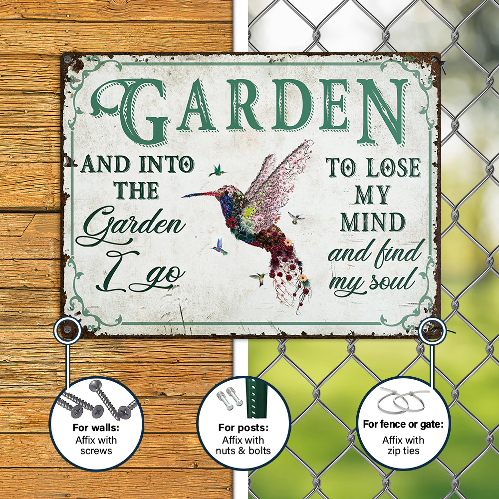 Wander Prints Gift For Gardening Lovers - Hummingbird Rustic Metal Signs - Yard Decor, Birthday, Housewarming Gift AZCS - Image 5
