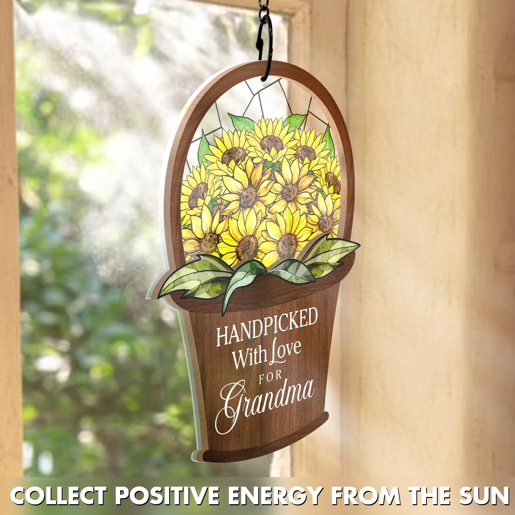 Wander Prints Gift For Grandma - Handpicked With Love Window Hanging Suncatcher Ornament - Mother’s Day, Birthday Gift AZCS - Image 3
