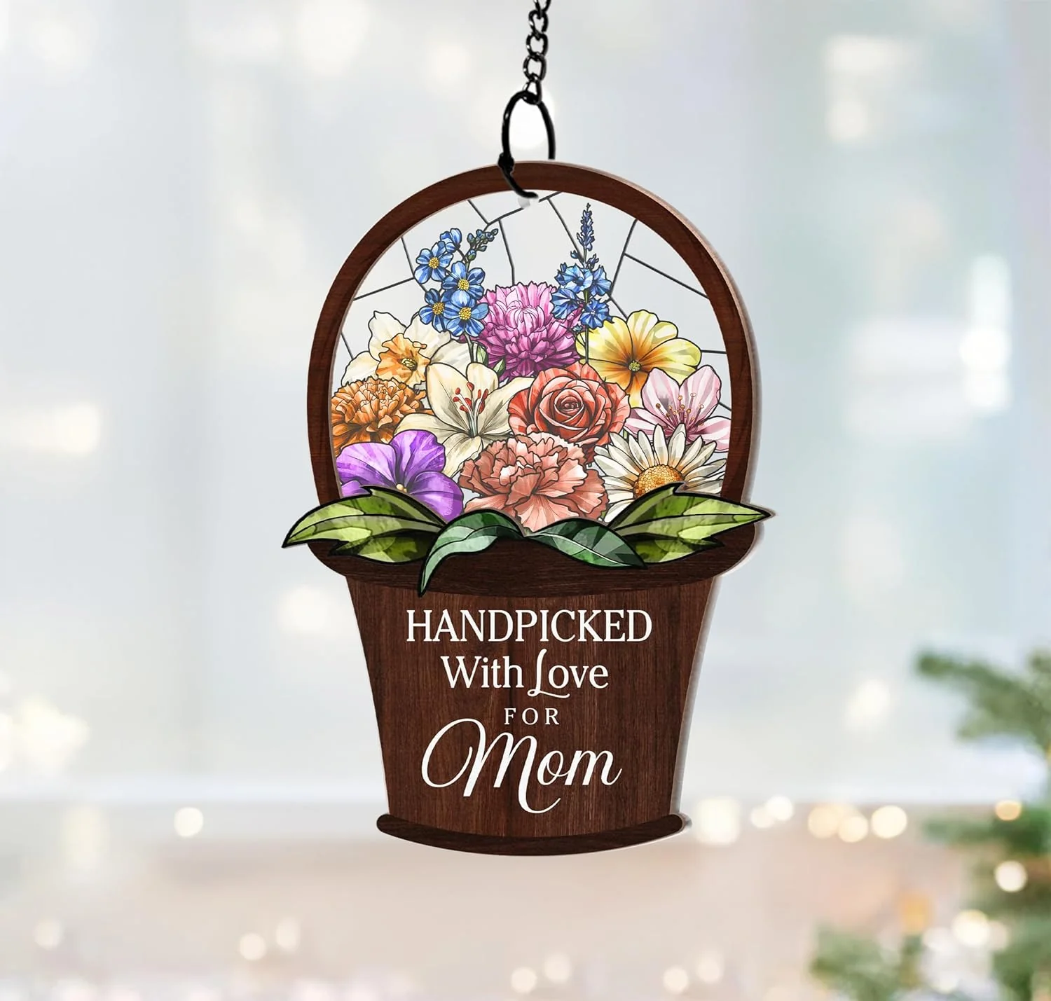 Wander Prints Gift For Mom - Handpicked With Love Window Hanging Suncatcher Ornament - Mother’s Day, Birthday Gift AZCS - Image 3
