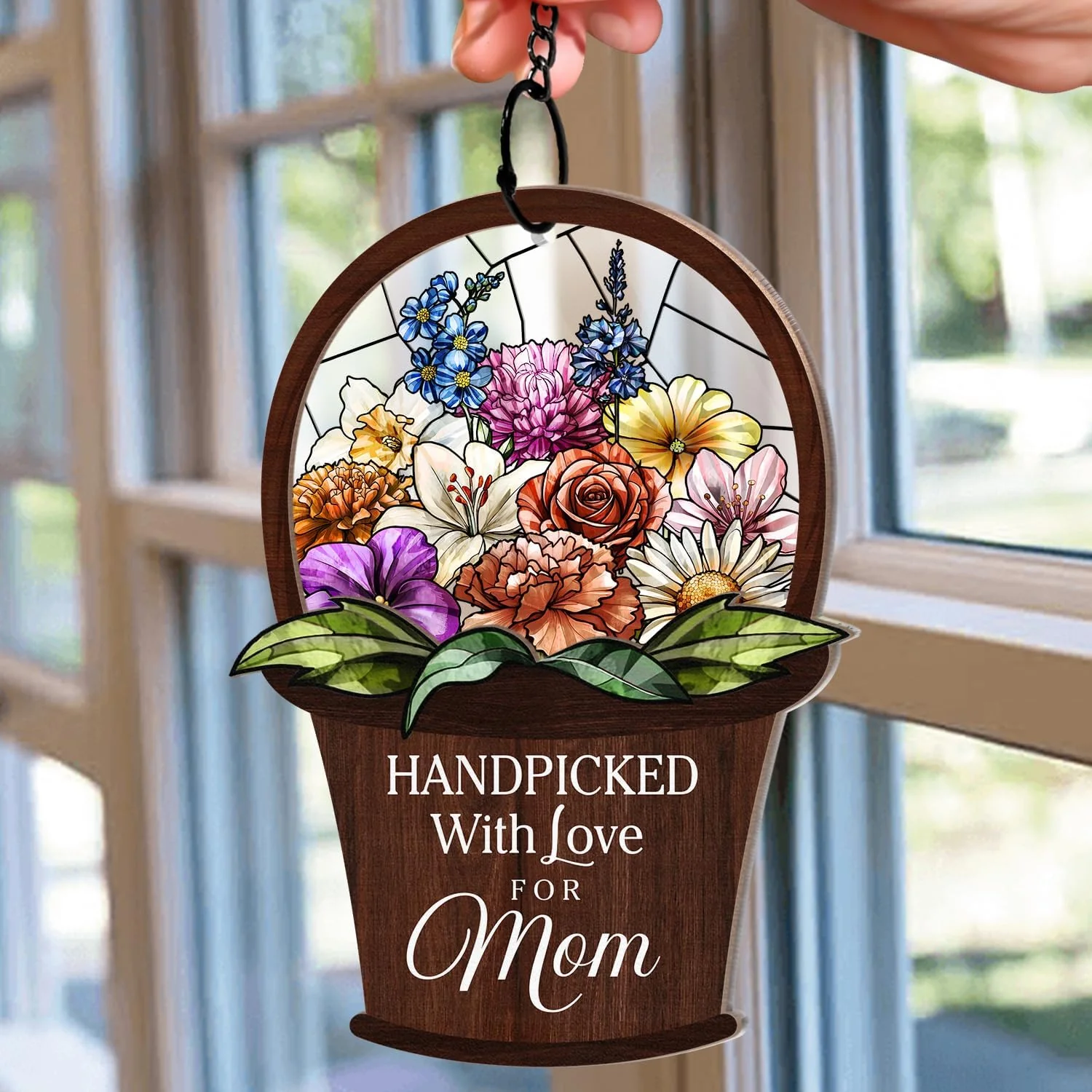 Wander Prints Gift For Mom - Handpicked With Love Window Hanging Suncatcher Ornament - Mother’s Day, Birthday Gift AZCS - Image 6