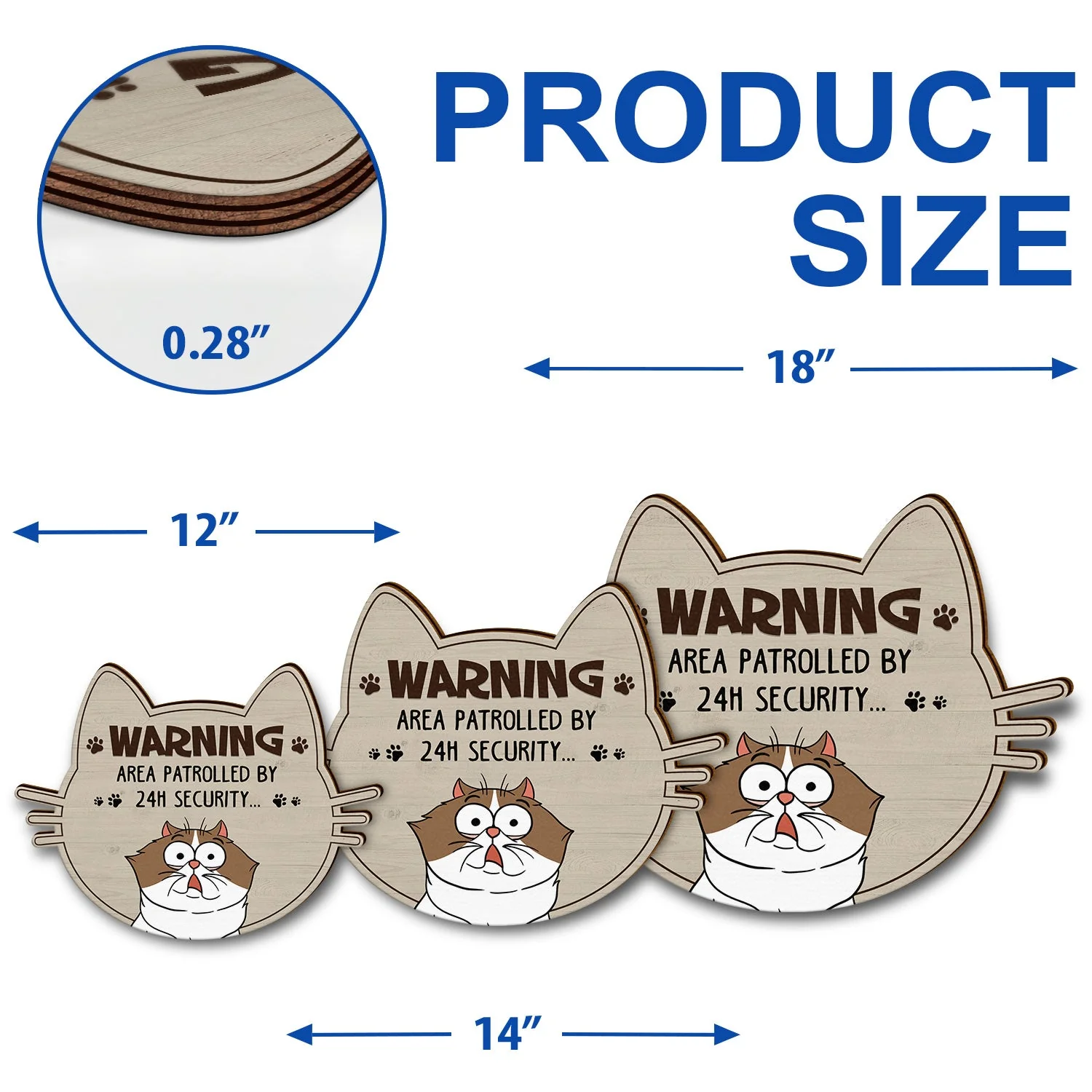 Warning Area Patrolled By Cats - Gift For Cat Lovers - Personalized Custom Shaped Wood Sign - Image 5