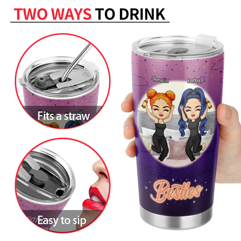 Warning The Girls Are Drinking Again - Gift For Bestie & Sisters - Personalized Custom Tumbler - Image 4