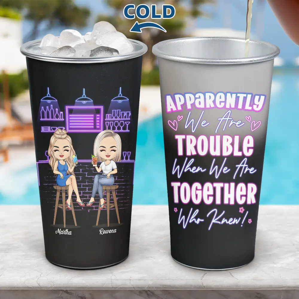Warning! The Girls Are Drinking Again - Personalized Aluminum Color Changing Cup - Image 4