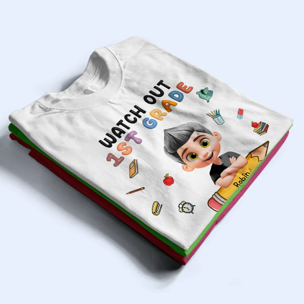 Watch Out Kindergarten Here I Come - Personalized T Shirt - Image 2