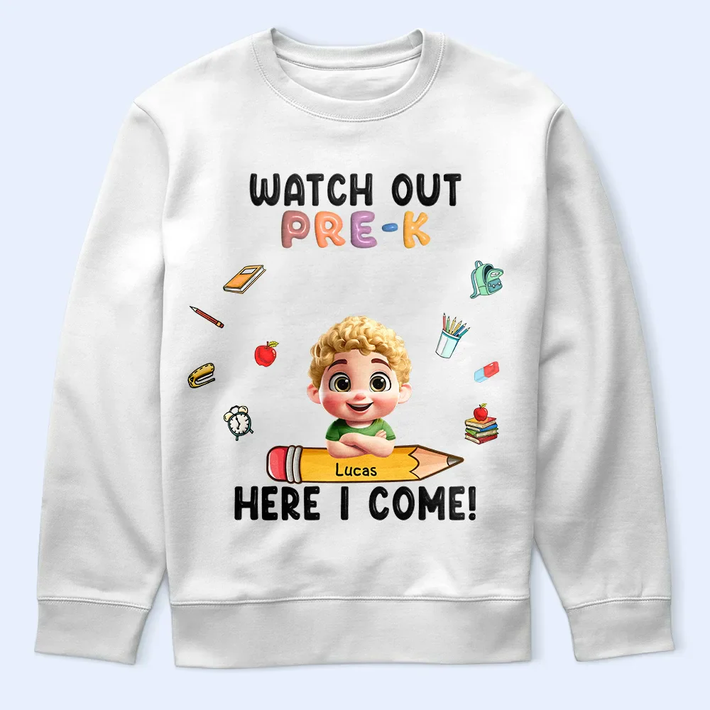 Watch Out Kindergarten Here I Come - Personalized T Shirt - Image 5