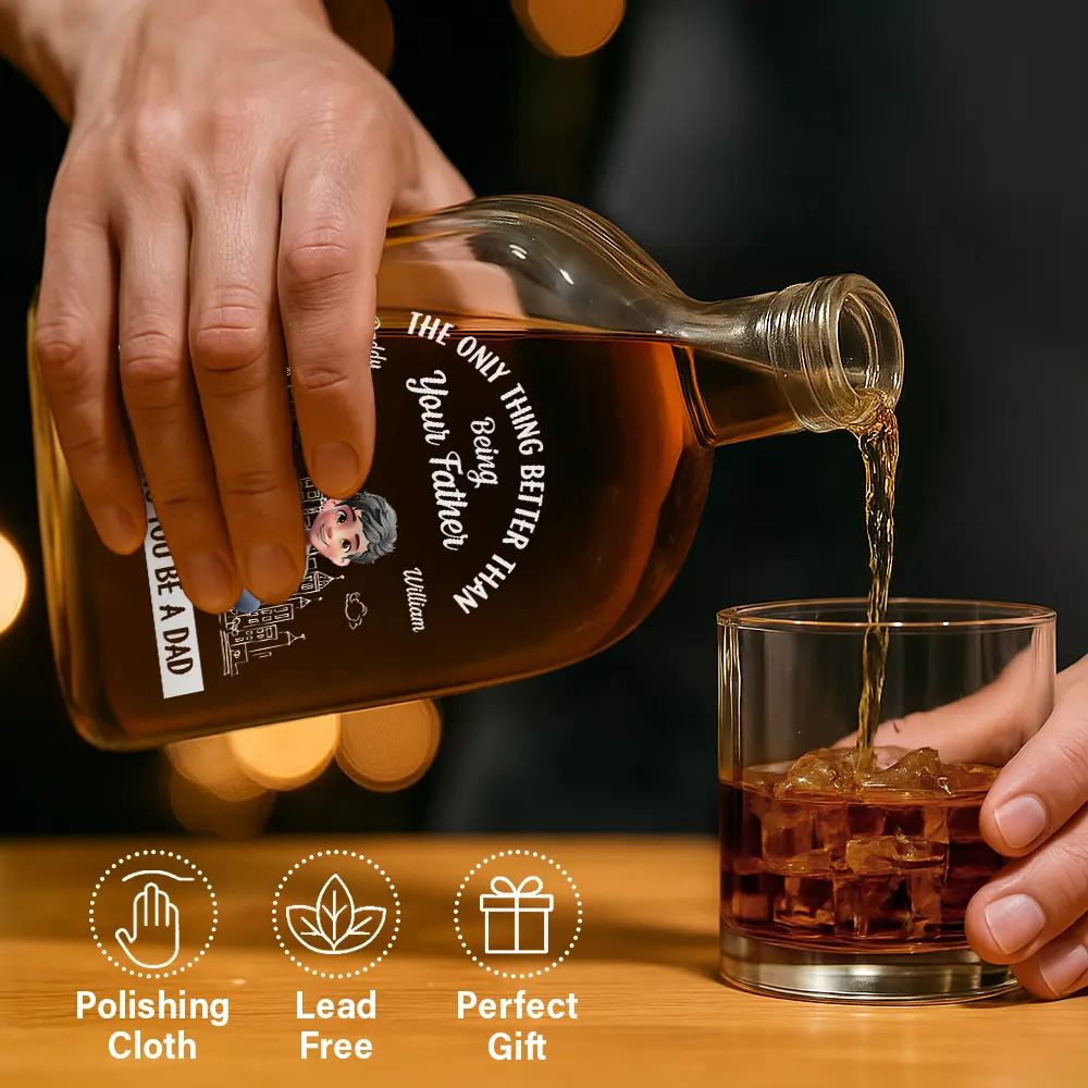 Watching You Be A Dad - Personalized Whiskey Bottle - Image 6