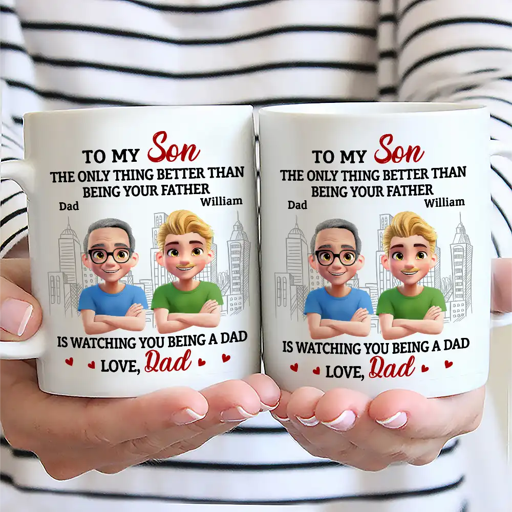 Watching You Being A Mom Dad To Daughter - Personalized Mug - Image 2