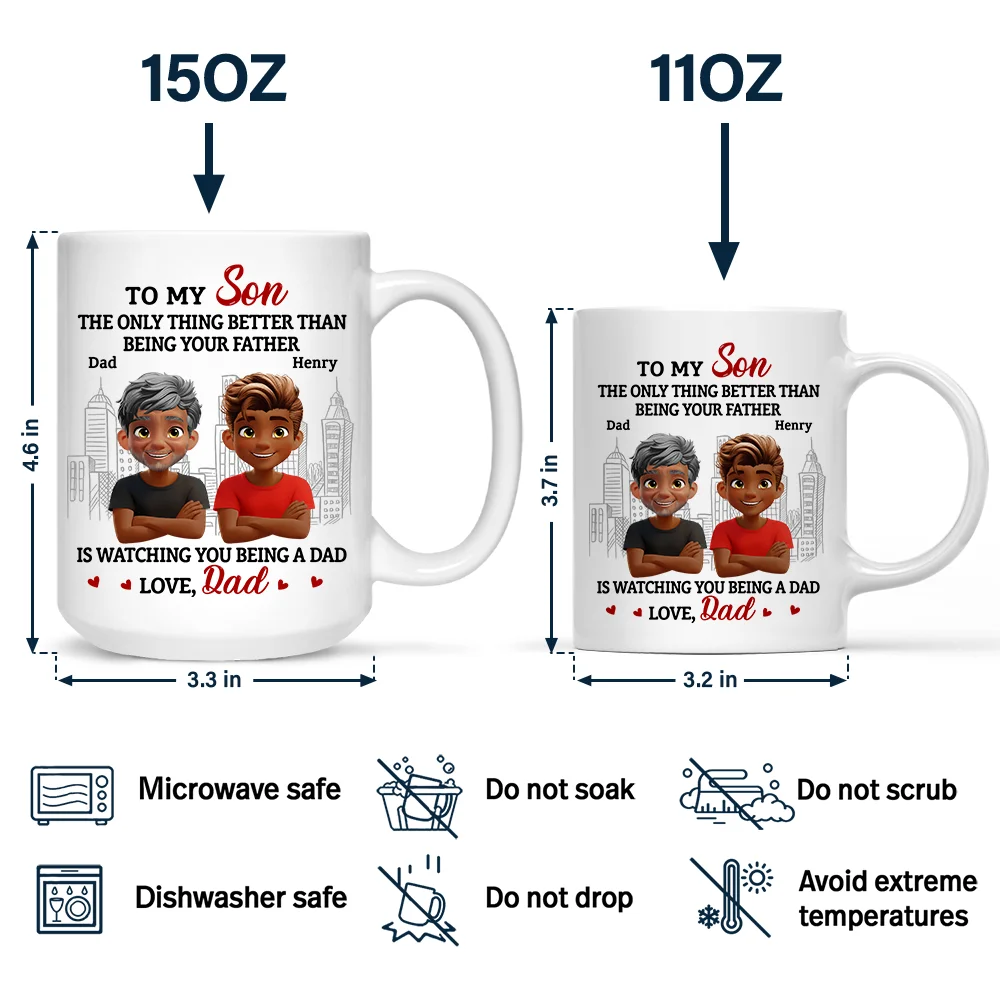 Watching You Being A Mom Dad To Daughter - Personalized Mug - Image 4