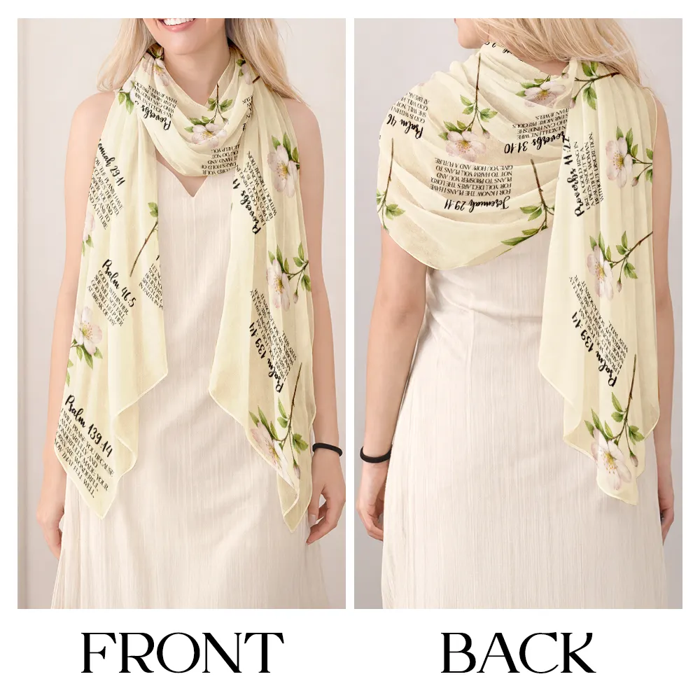 Watercolor Birth Flower Bible Verses For Woman - Personalized Lightweight Soft Shawl - Image 4