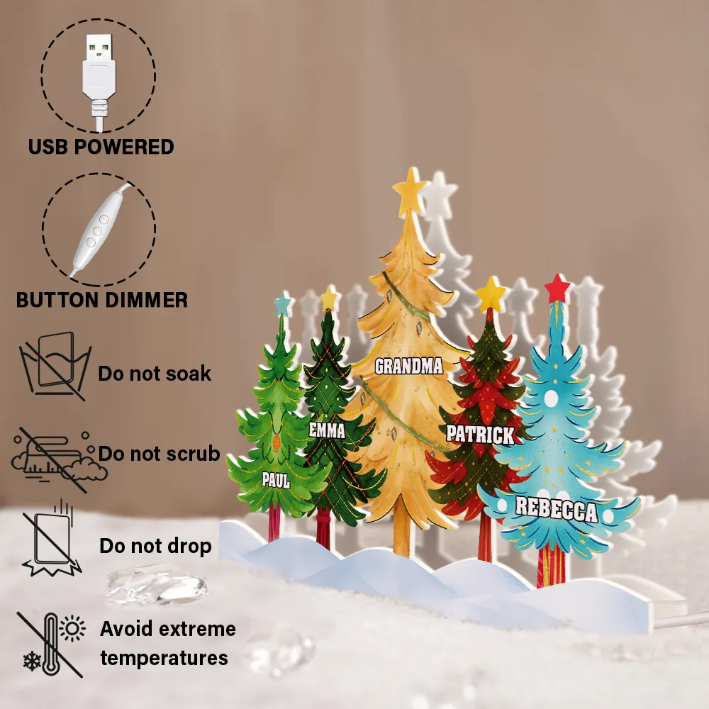 Watercolor Christmas Tree - Personalized Custom Shaped Light Box - Image 6