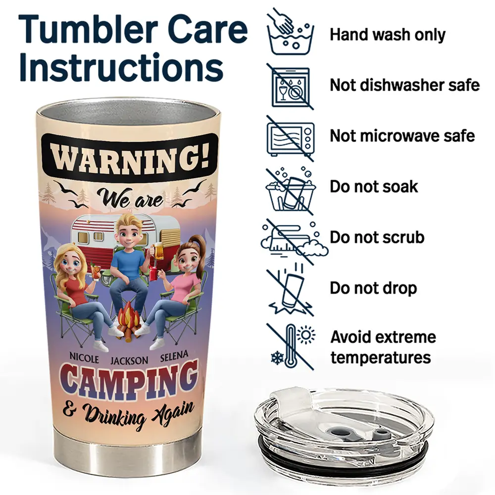 We Are Camping & Drinking Again! - Personalized Tumbler - Image 5