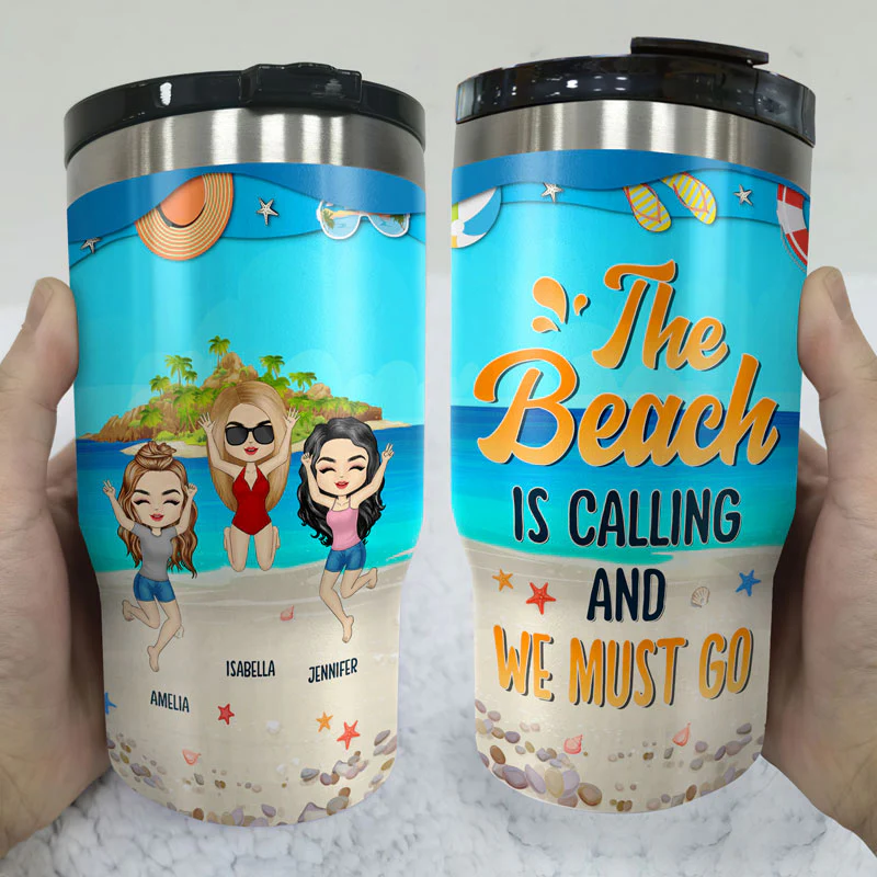 We Are Like A Small Travel Gang - Gift For Best Friends - Personalized Custom Triple 3 In 1 Can Cooler - Image 3