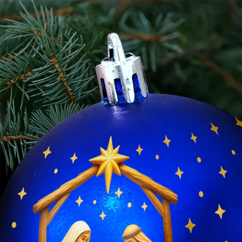 We Believe Nativity Family - Personalized Ball Ornament - Image 5