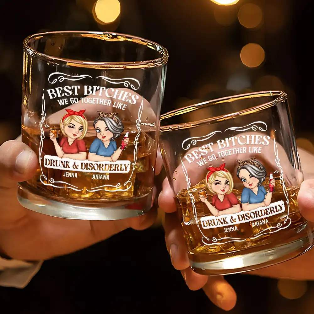 We Go Together Like Drunk And Disorderly - Personalized Whiskey Glass - Image 3