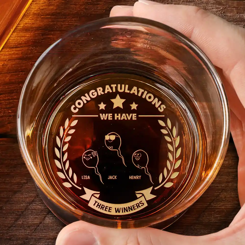 We Have Two Winners - Personalized Engraved Whiskey Glass - Image 2