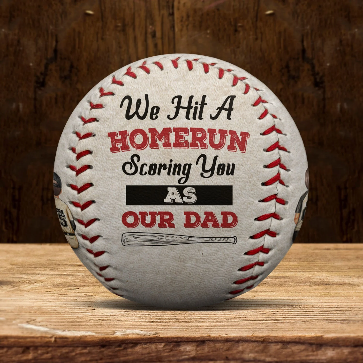 We Hit A Homerun Scoring You As Our Dad - Personalized Baseball, Softball - Image 5