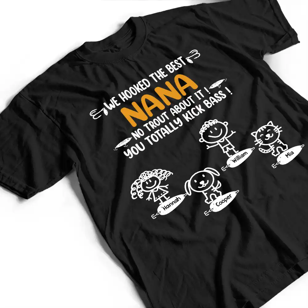We Hooked The Best Dad Fishing - Personalized T Shirt - Image 3