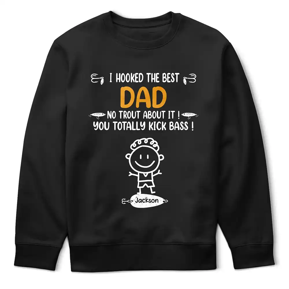 We Hooked The Best Dad Fishing - Personalized T Shirt - Image 5