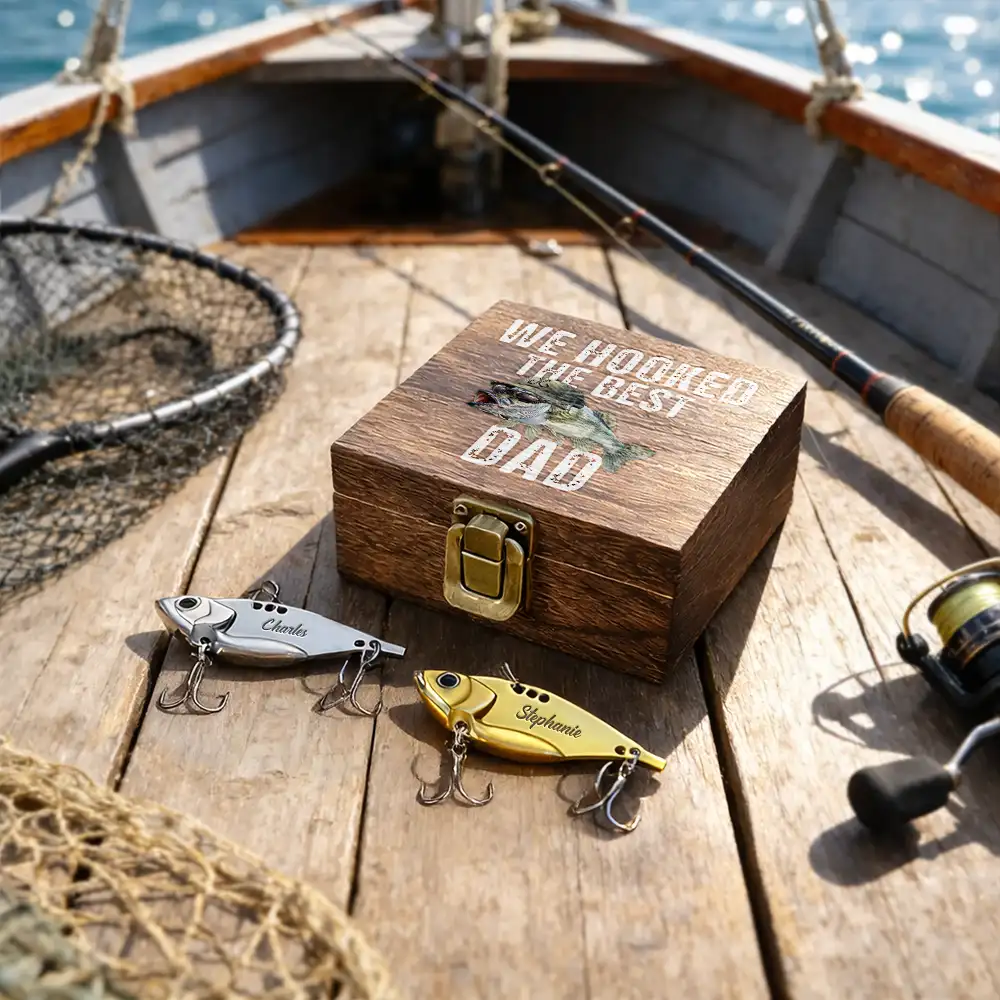 We Hooked The Best Dad - Personalized Metal Fish Lure Set - Image 6