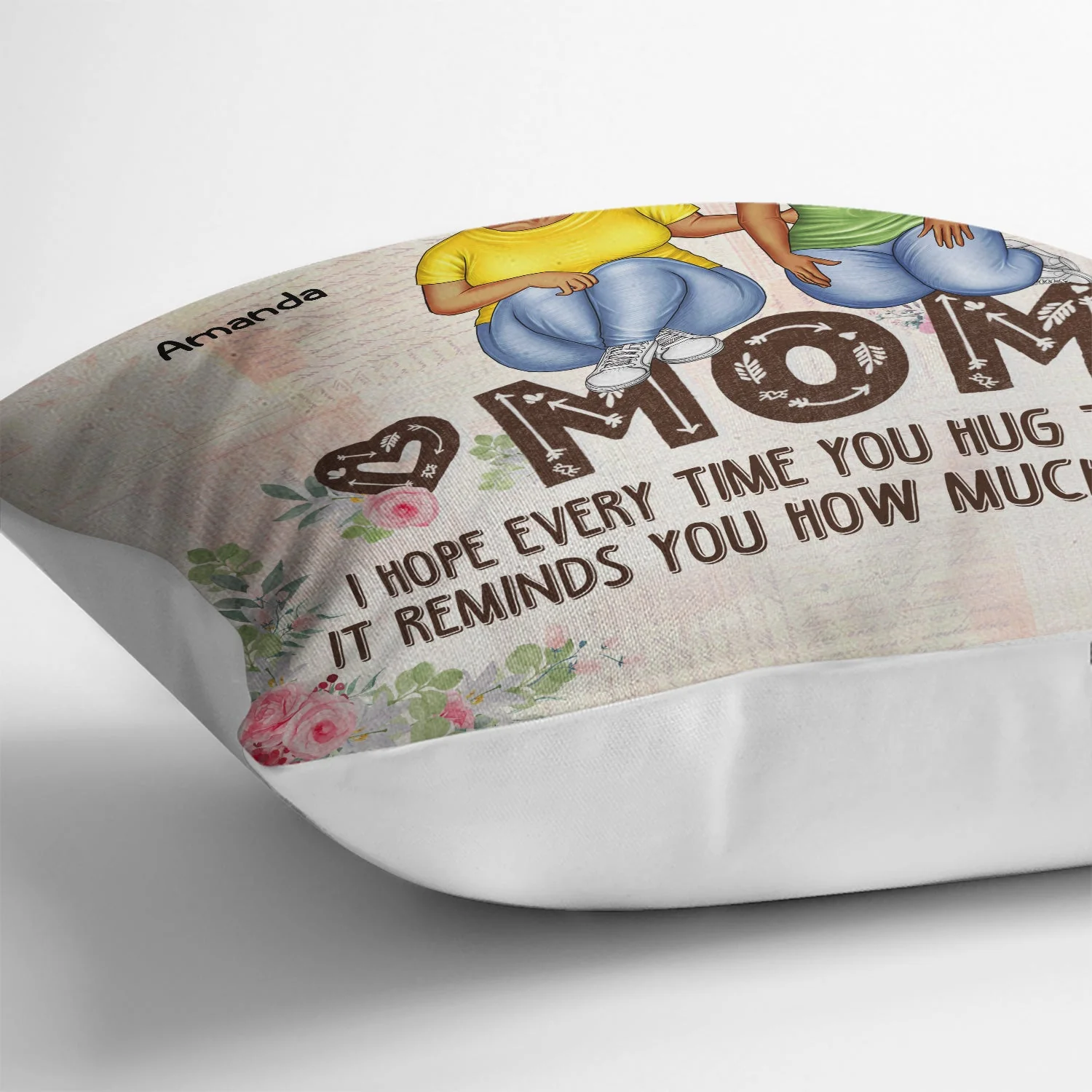 We Hope Every Time You Hug This Pillow - Birthday, Loving Gift For Mom, Mother, Grandma, Grandmother - Personalized Custom Pillow - Image 3