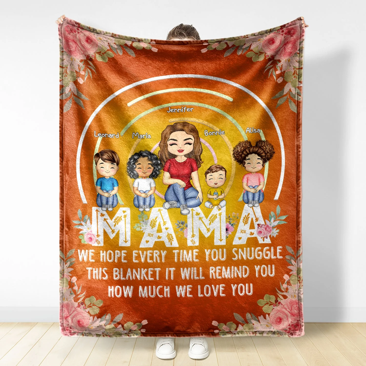 We Hope Every Time You Snuggle This Blanket - Birthday, Loving Gift For Mom, Mother, Grandma, Grandmother - Personalized Custom Fleece Blanket - Image 2