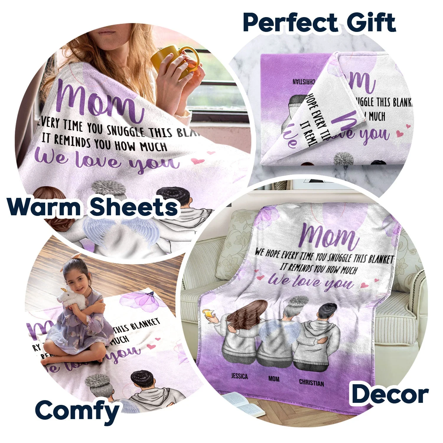 We Hope Every Time You Snuggle This Blanket - Gift For Mom, Grandma - Personalized Custom Fleece Blanket - Image 5