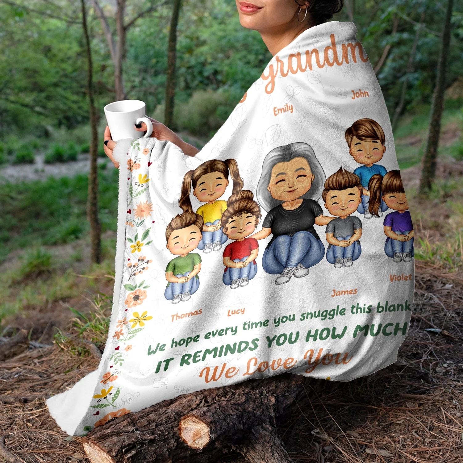 We Hope Every Time You Snuggle This Blanket - Gift For Mom, Grandma - Personalized Fleece Blanket - Image 3