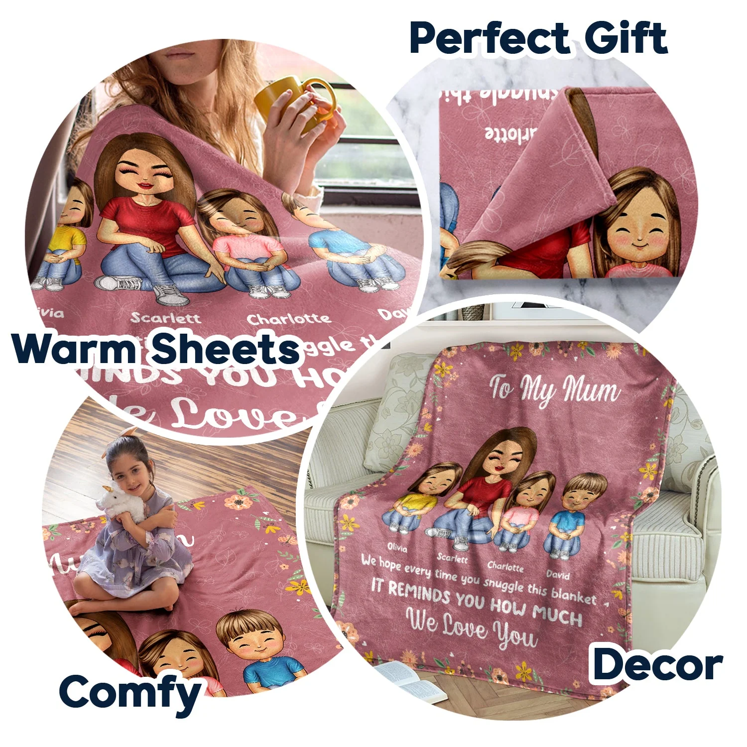 We Hope Every Time You Snuggle This Blanket - Gift For Mom, Grandma - Personalized Fleece Blanket - Image 5