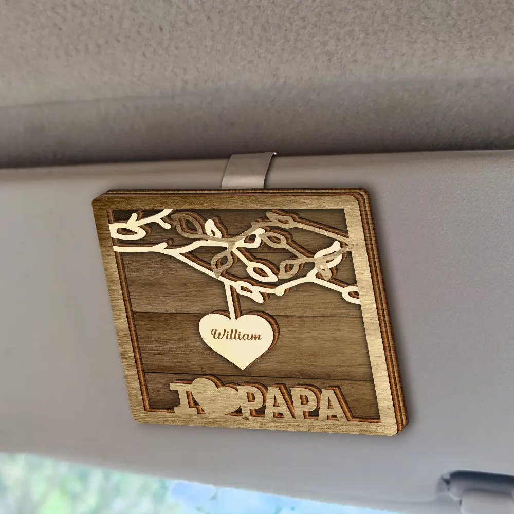 We Love Mom Dad - Personalized Custom Shaped Car Visor Clip - Image 2