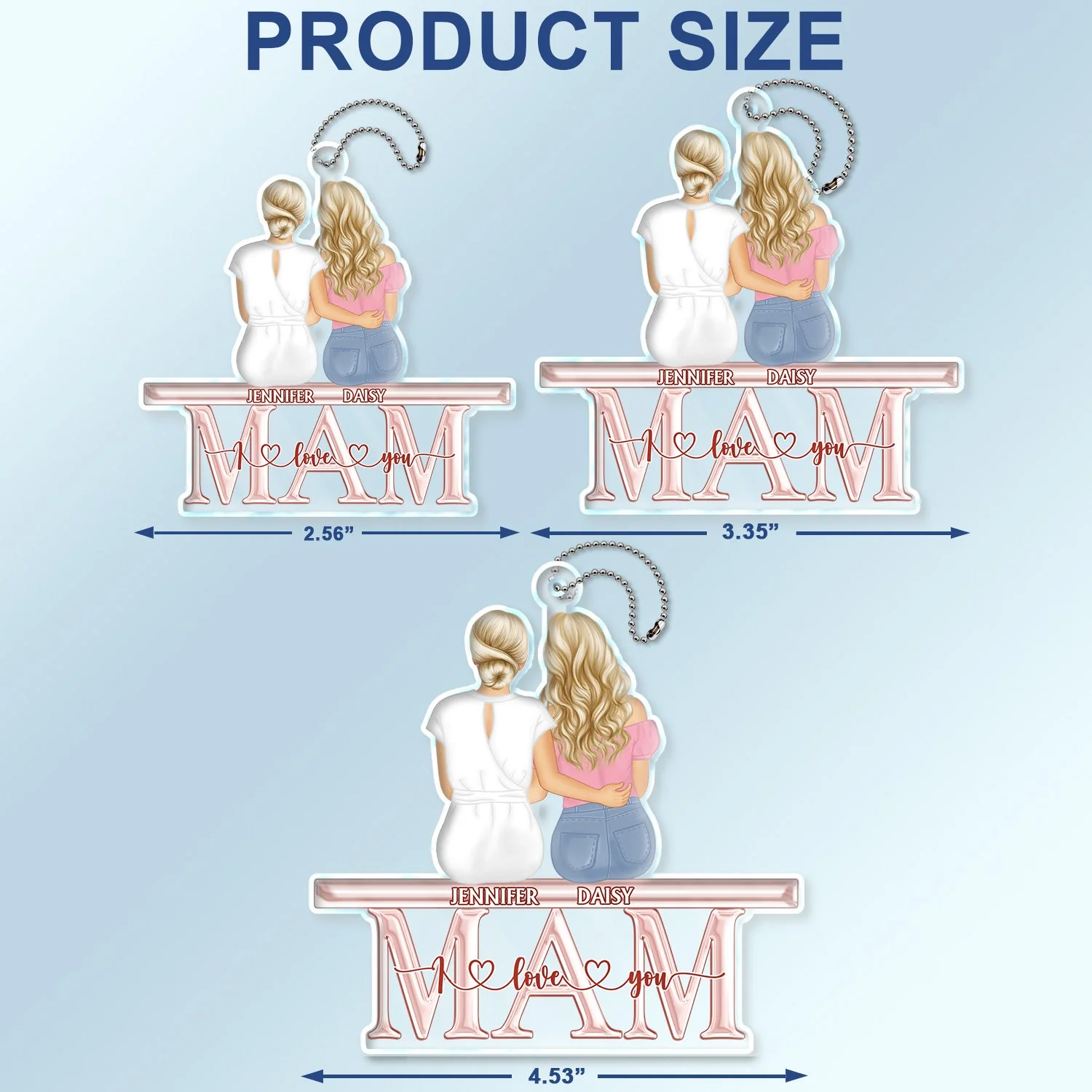 We Love You - Loving Gift For Mother, Grandma, Grandmother - Personalized Acrylic Car Hanger - Image 4