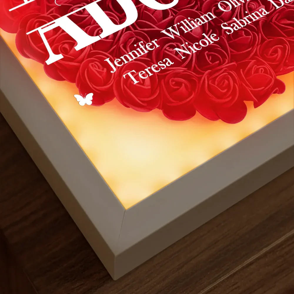 We Love You Mom Grandma - Personalized LED Light Flower Shadow Box - Image 5