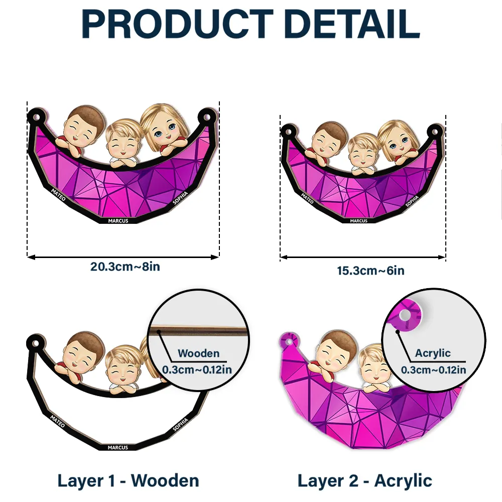 We Love You To The Moon And Back - Personalized Window Hanging Suncatcher Ornament - Image 5
