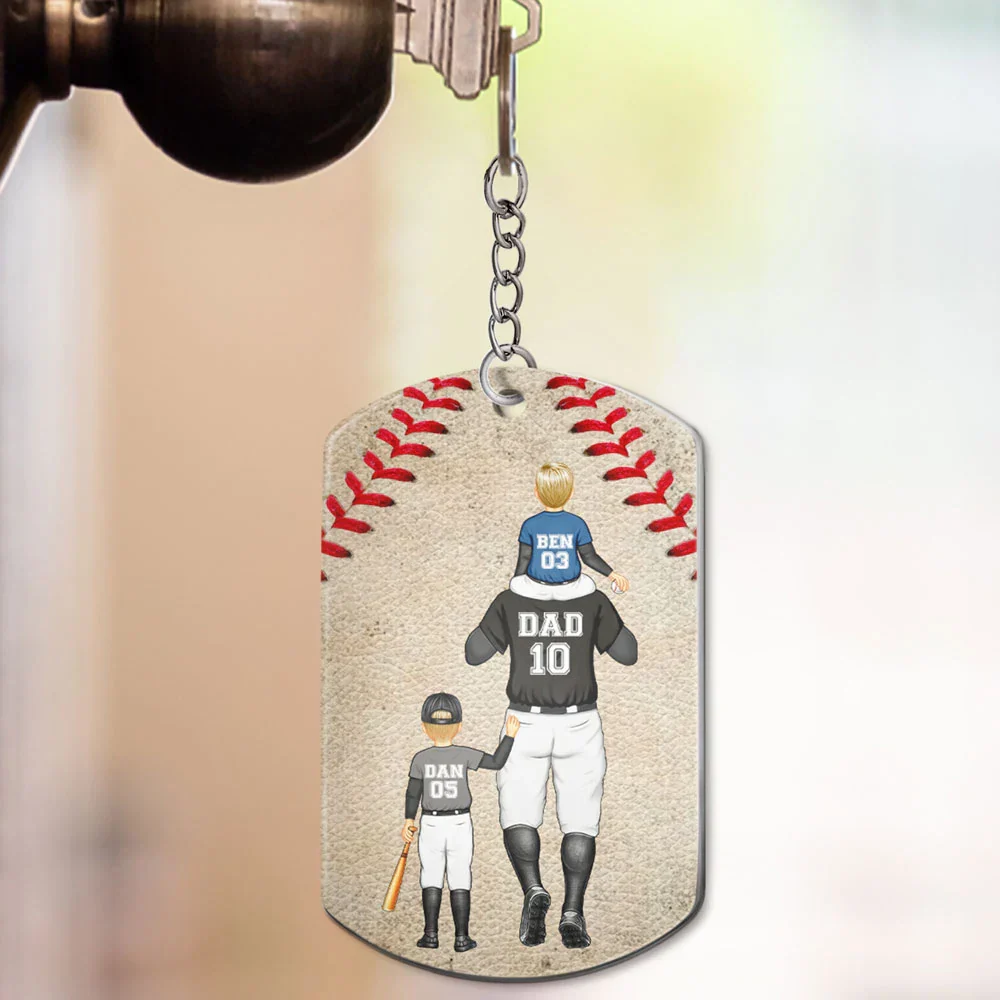 We Made A Home Run Baseball Dad - Personalized Aluminum Keychain - Image 3