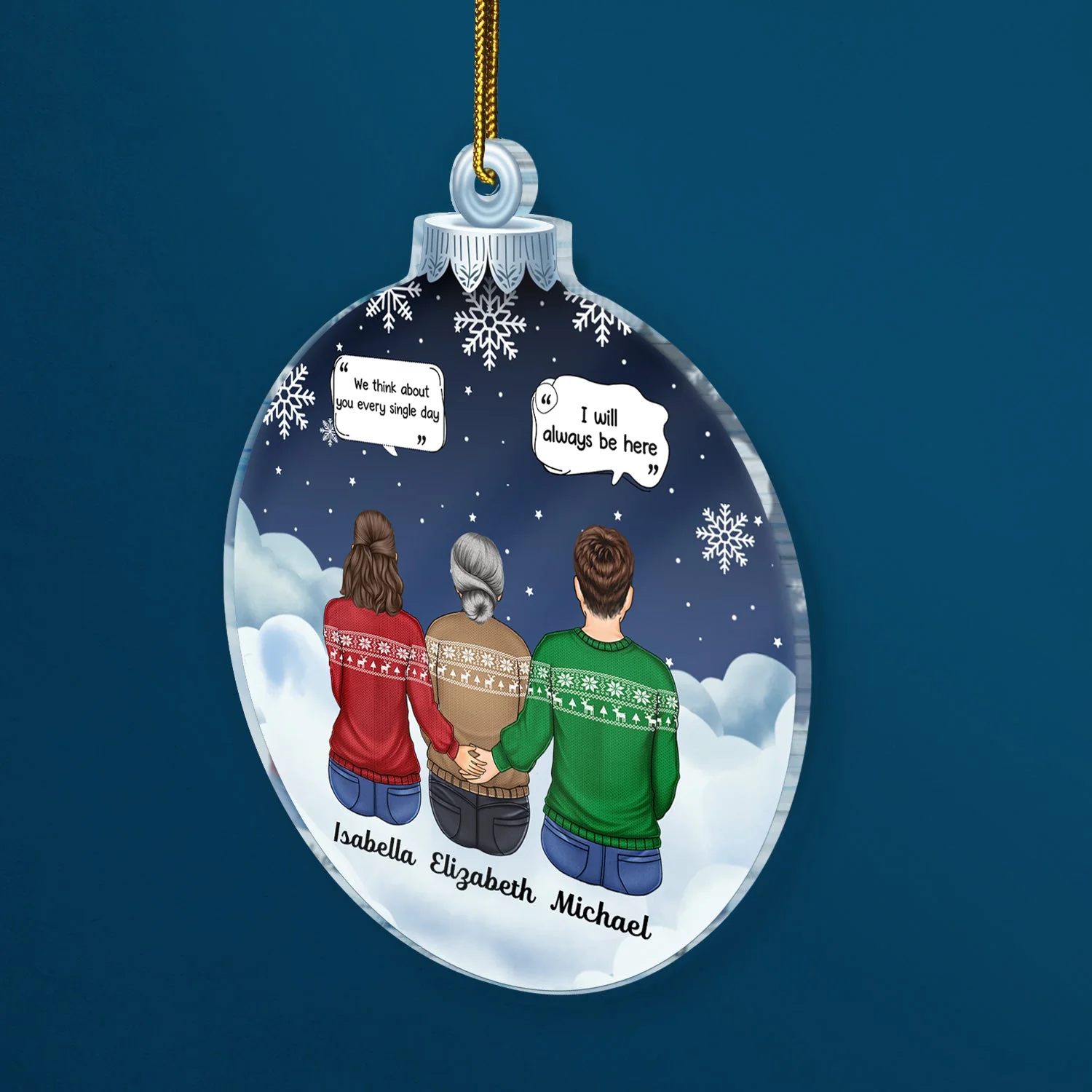 We Miss You I Know - Christmas Memorial Gift For Family - Personalized Custom Shaped Acrylic Ornament - Image 2