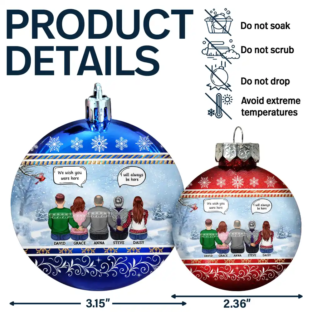 We Miss You - Personalized Ball Ornament - Image 8