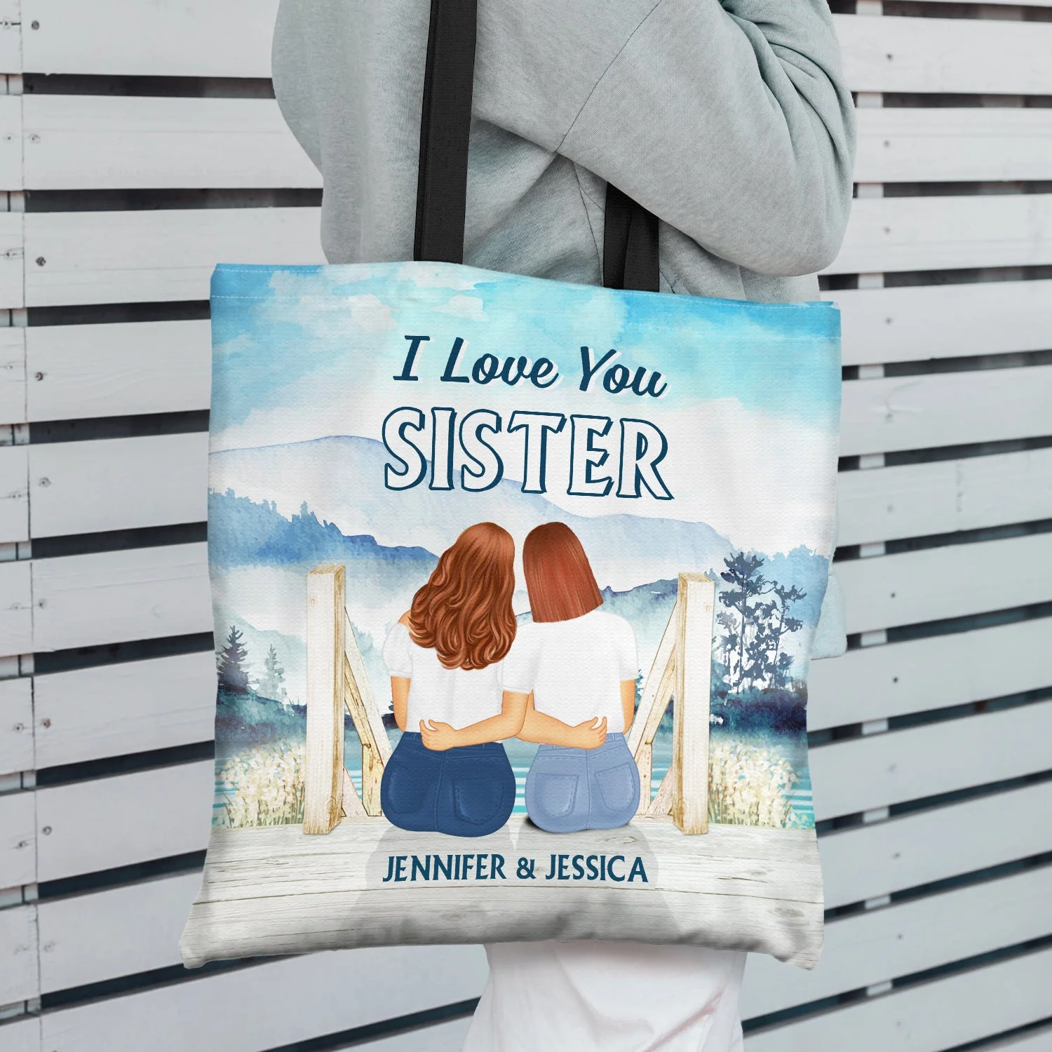 We Never Walk Alone - Gift For Sisters - Personalized Custom Zippered Canvas Bag - Image 2