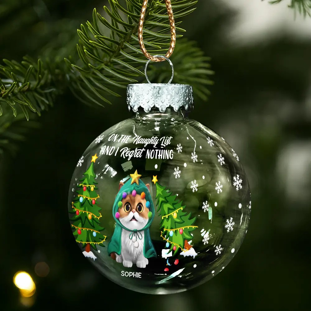 We Regret Nothing On The Naughty List - Personalized Ball Ornament - Image 2