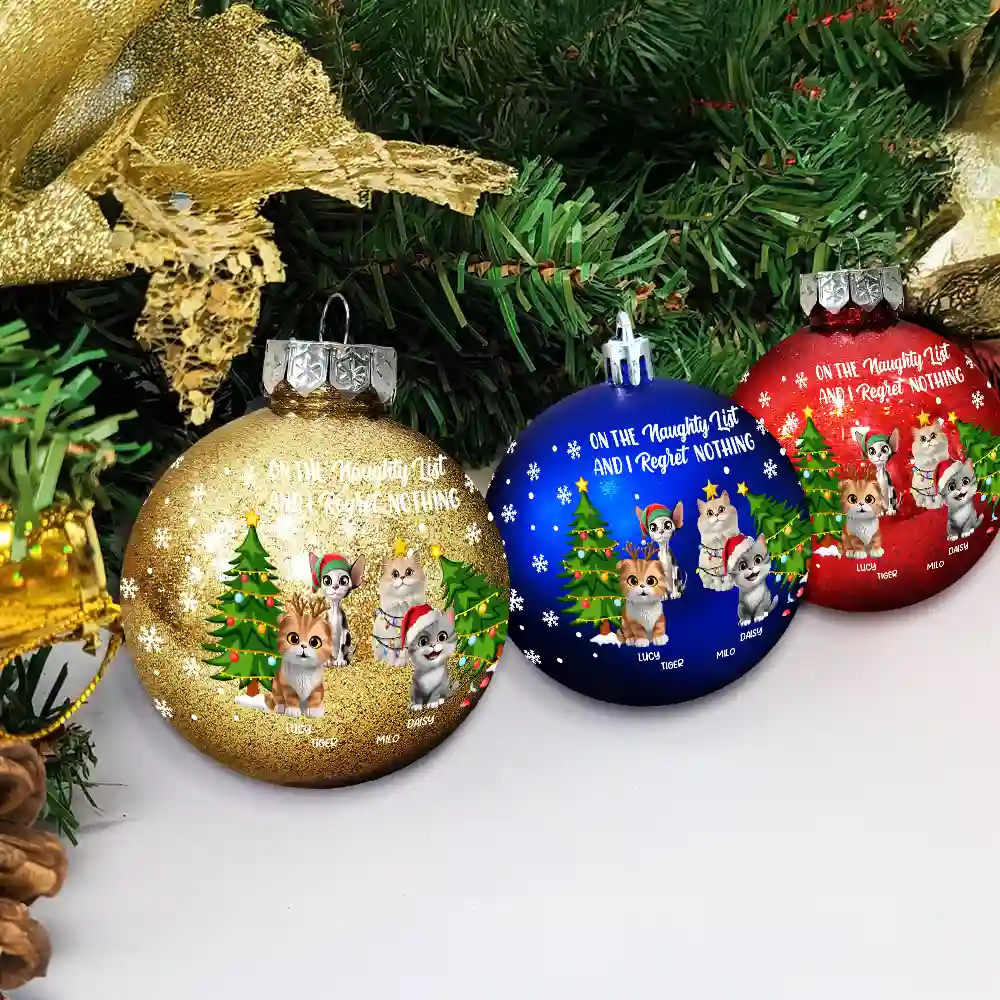 We Regret Nothing On The Naughty List - Personalized Ball Ornament - Image 4