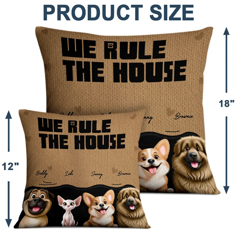We Rule The House 3D Effect Pet - Personalized Pillow - Image 4