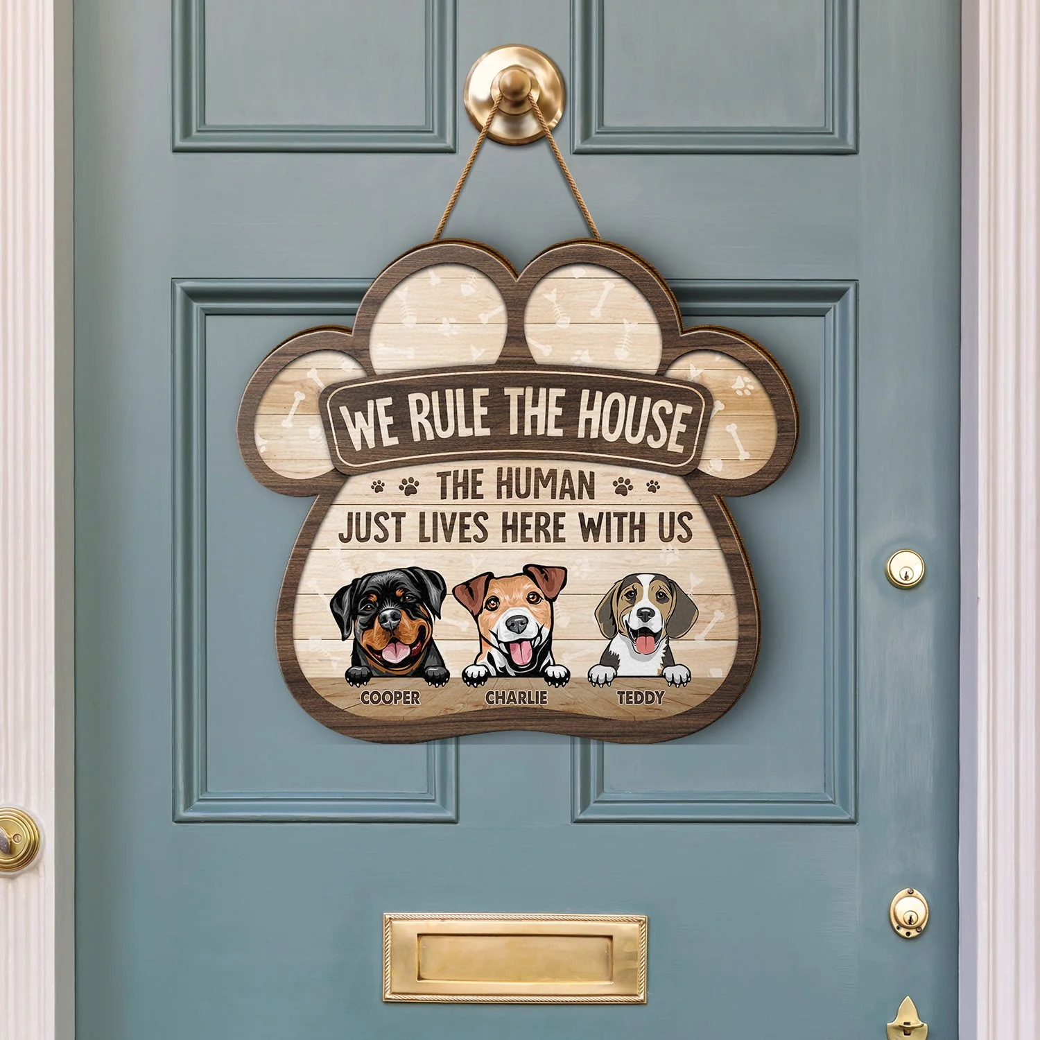 We Rule The House - Gift For Pet Lovers - Personalized Custom Shaped Wood Sign - Image 3