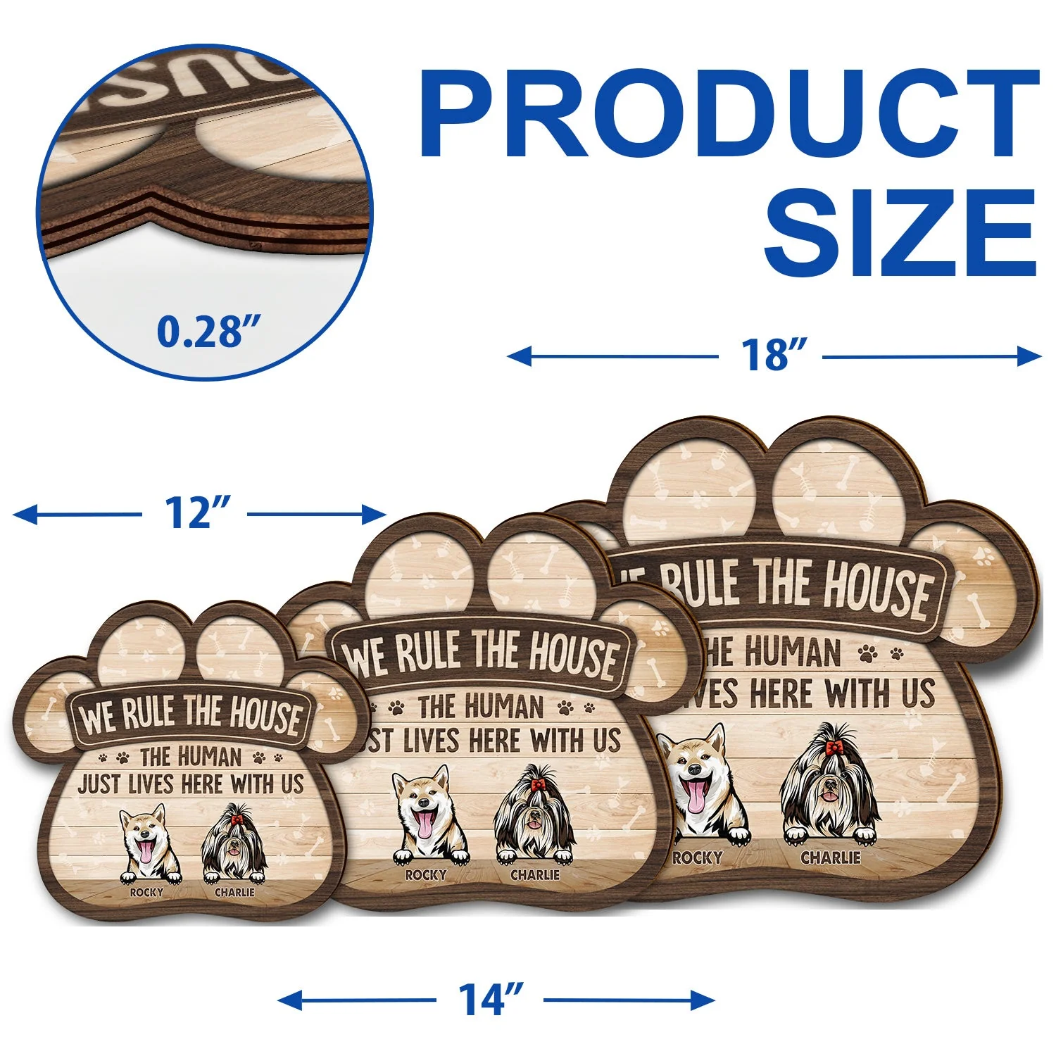 We Rule The House - Gift For Pet Lovers - Personalized Custom Shaped Wood Sign - Image 5