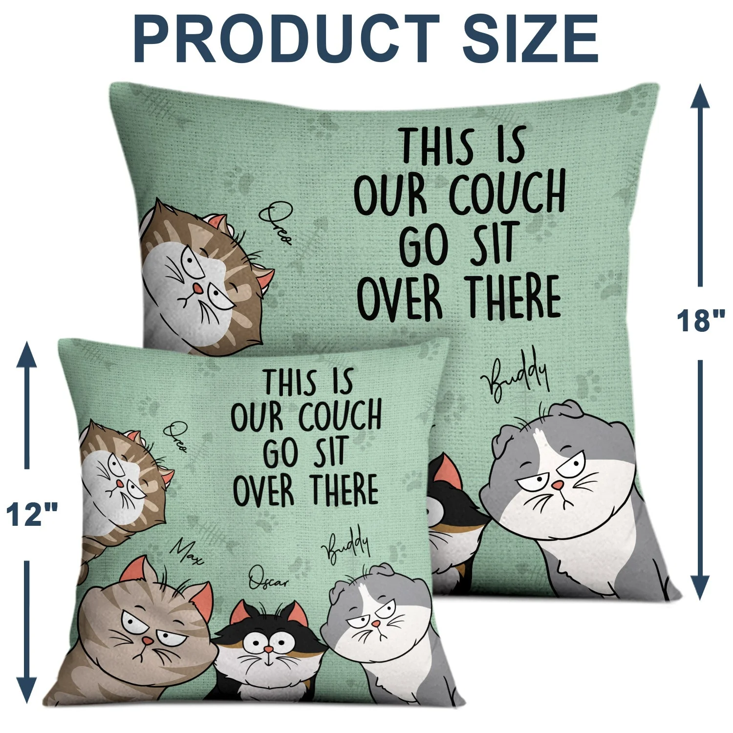 We Rule The House - Home Decor, Birthday, Funny, Housewarming Gift For Cat Lovers - Personalized Pillow - Image 4