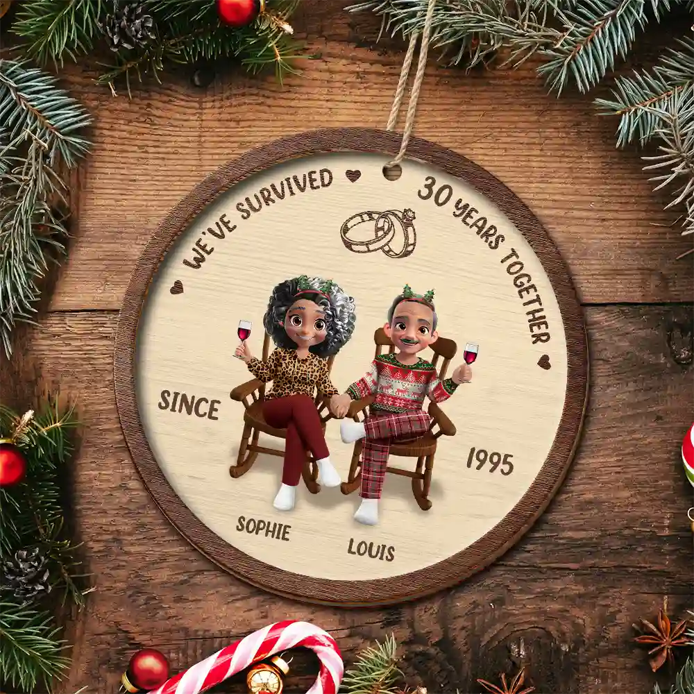 We Still Do After All These Years - Personalized 2-Layered Wooden Ornament - Image 4
