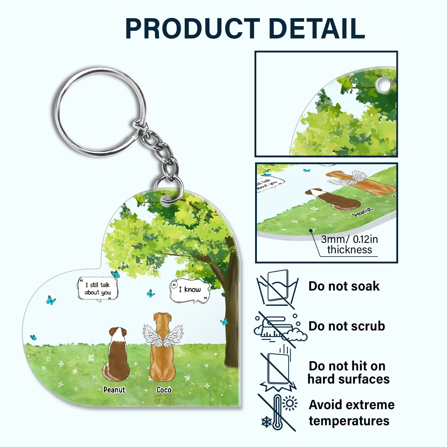 We Still Talk About You Grass - Memorial Gift For Pet Lovers - Personalized Acrylic Keychain - Image 5