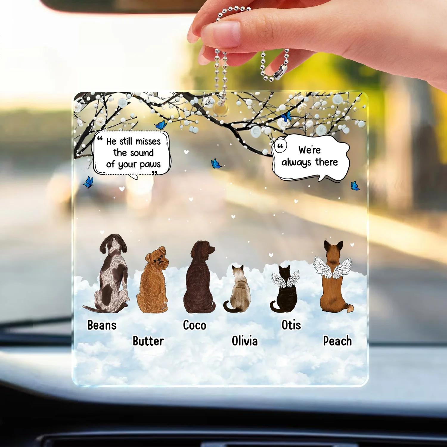 We Still Talk About You - Memorial Gift For Pet Lovers - Personalized Acrylic Car Hanger - Image 3