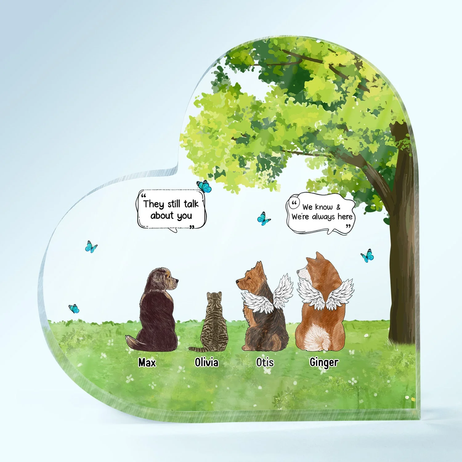 We Still Talk About You - Memorial Gift For Pet Lovers - Personalized Heart Shaped Acrylic Plaque - Image 2