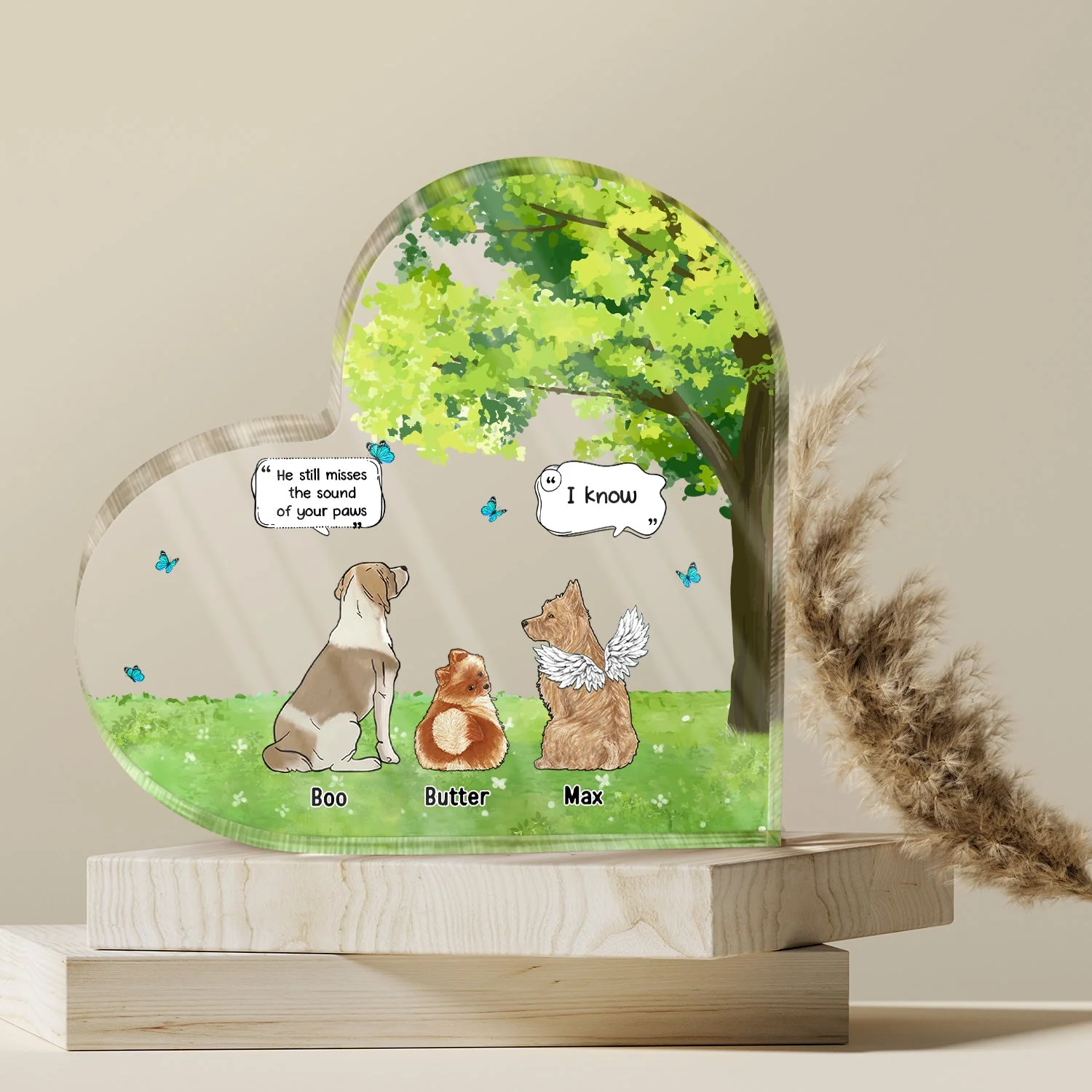 We Still Talk About You - Memorial Gift For Pet Lovers - Personalized Heart Shaped Acrylic Plaque - Image 5