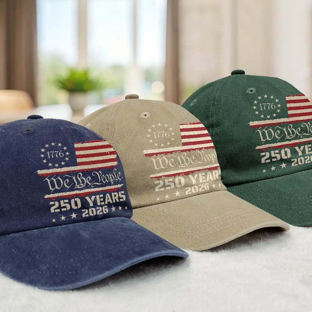 We The People 250 Years 1776 - Vintage Washed Denim Cap - Image 3