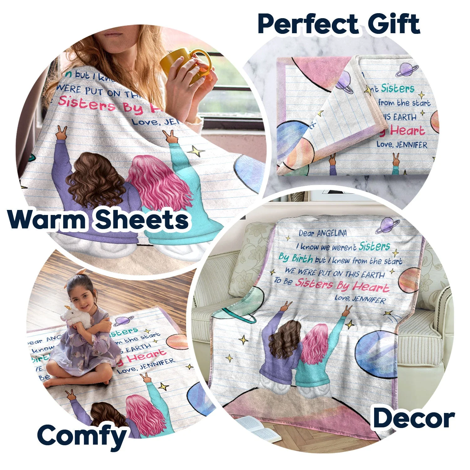 We Weren't Sisters By Birth - Gift For Bestie - Personalized Fleece Blanket - Image 5
